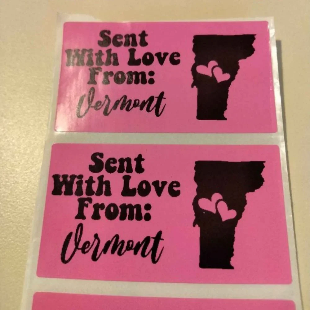 💙100 Vermont- Shipping Labels Thermal Packaging Stickers 2.25